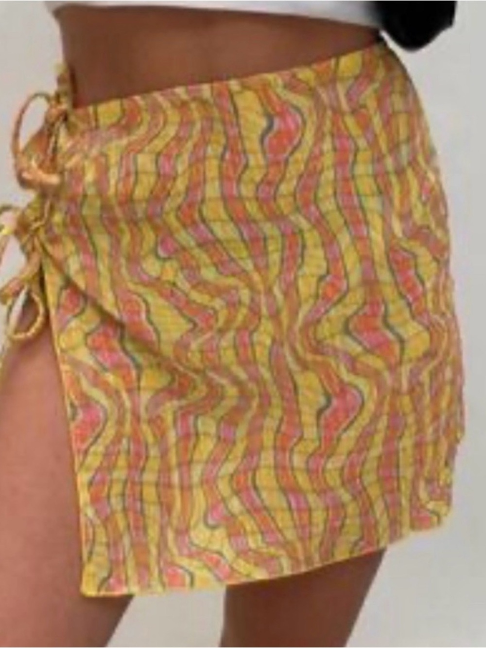 Urban Outfitters Yellow Multicolor Stripe Sarong Beach Coverup Summer XS/S NEW